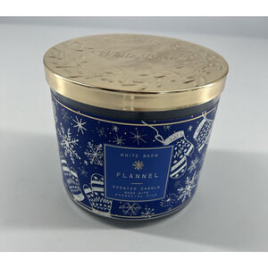 White Barn Holiday ~ FLANNEL ~ 3 Wick Large Scented Candle Bath & Body Works New